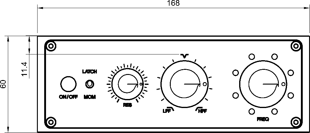 Drawing of MDFX LPF HPF Front